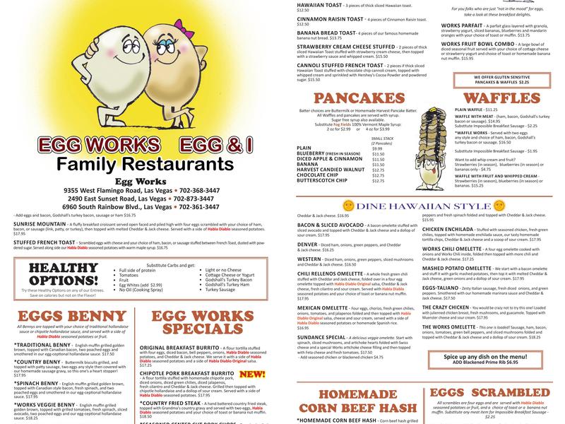 Egg Works Menu