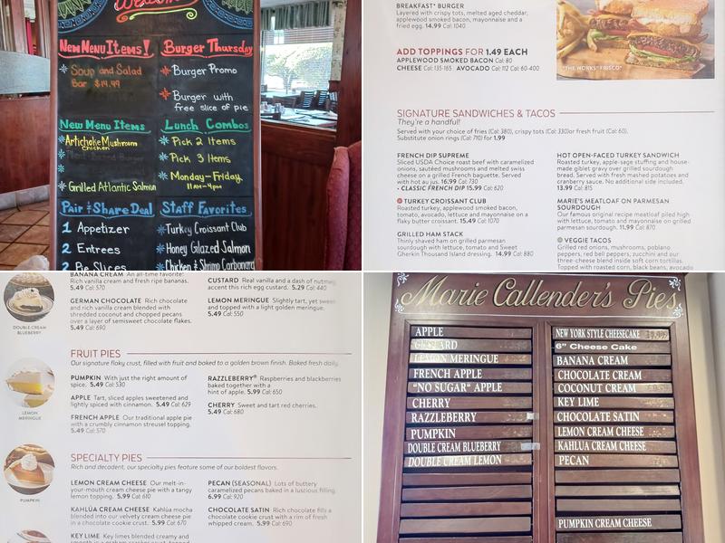 Marie Callender's West Sahara Menu
