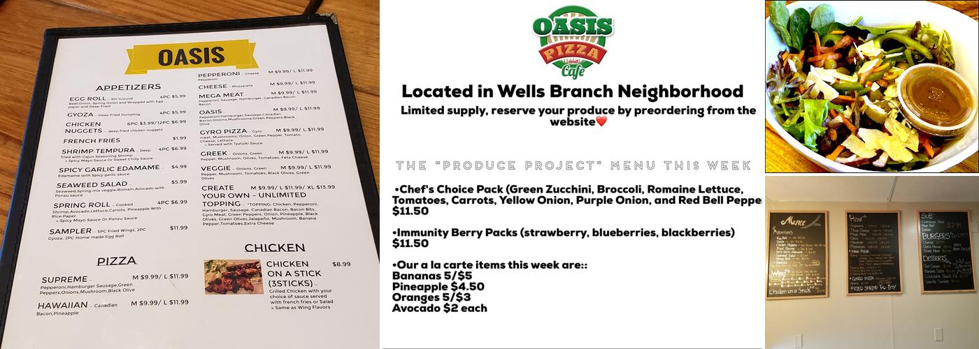 Oasis Pizza and Cafe Menu