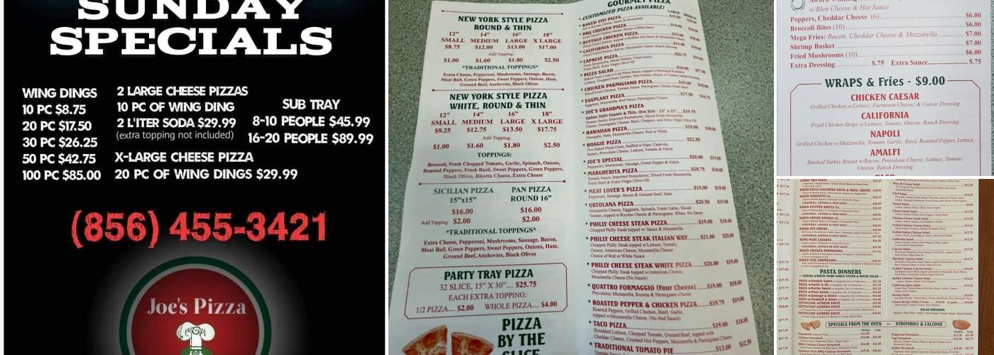 Joe's Pizza Menu