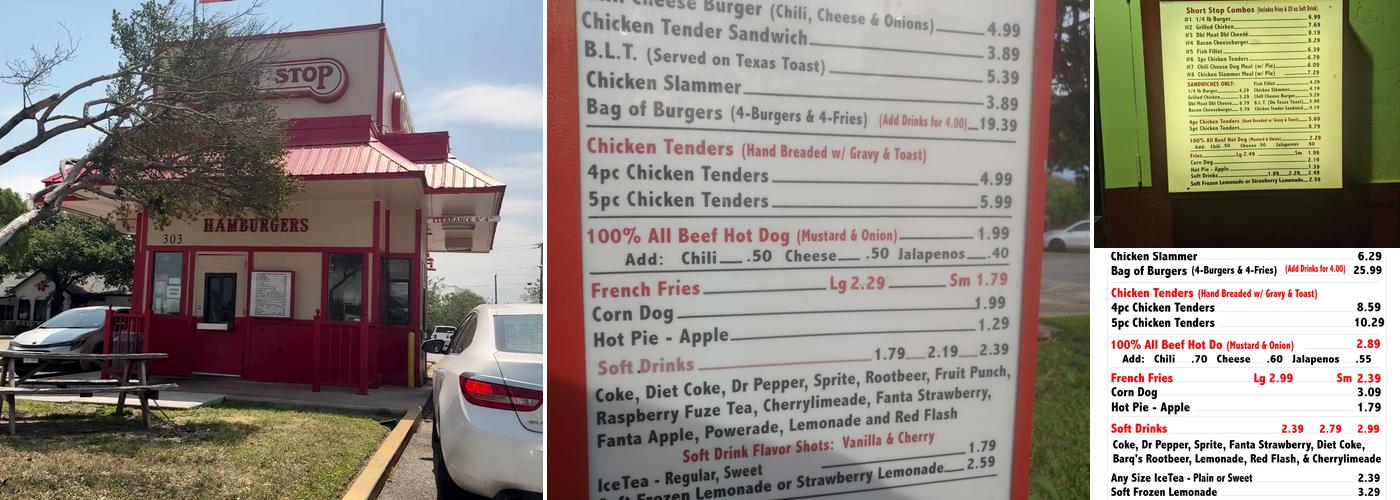 Short Stop Menu
