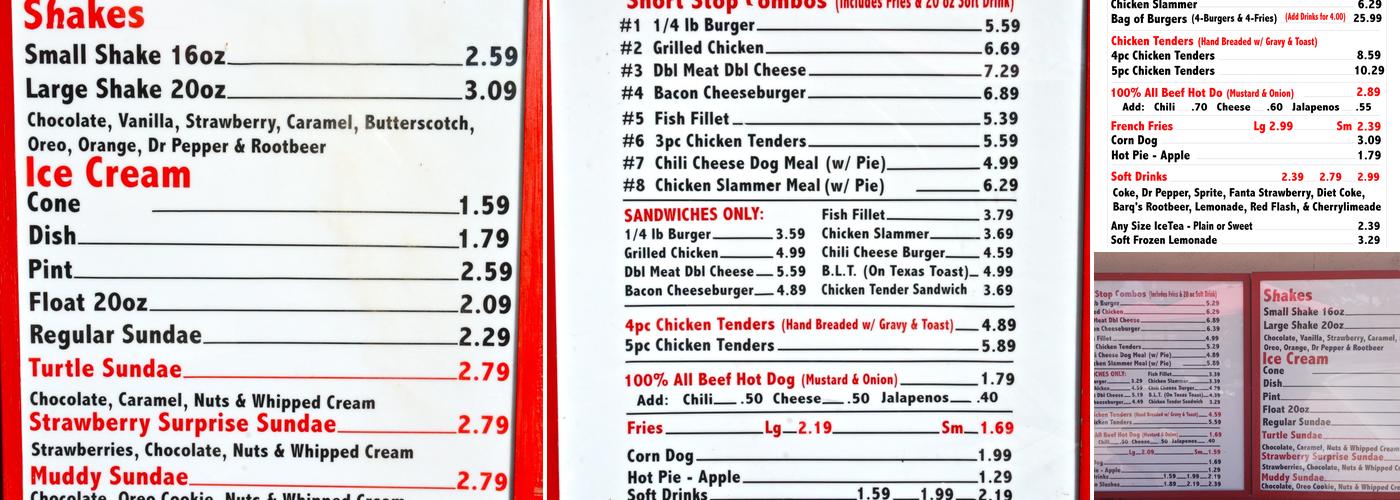Short Stop Menu