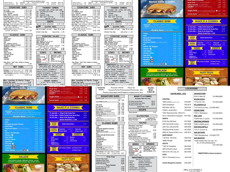 ThunderCloud Subs Menu