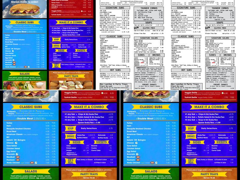 ThunderCloud Subs Menu