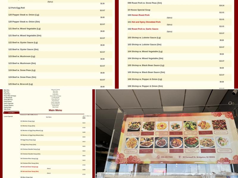 New No1 Chinese Menu