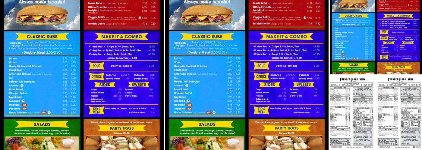 ThunderCloud Subs Menu