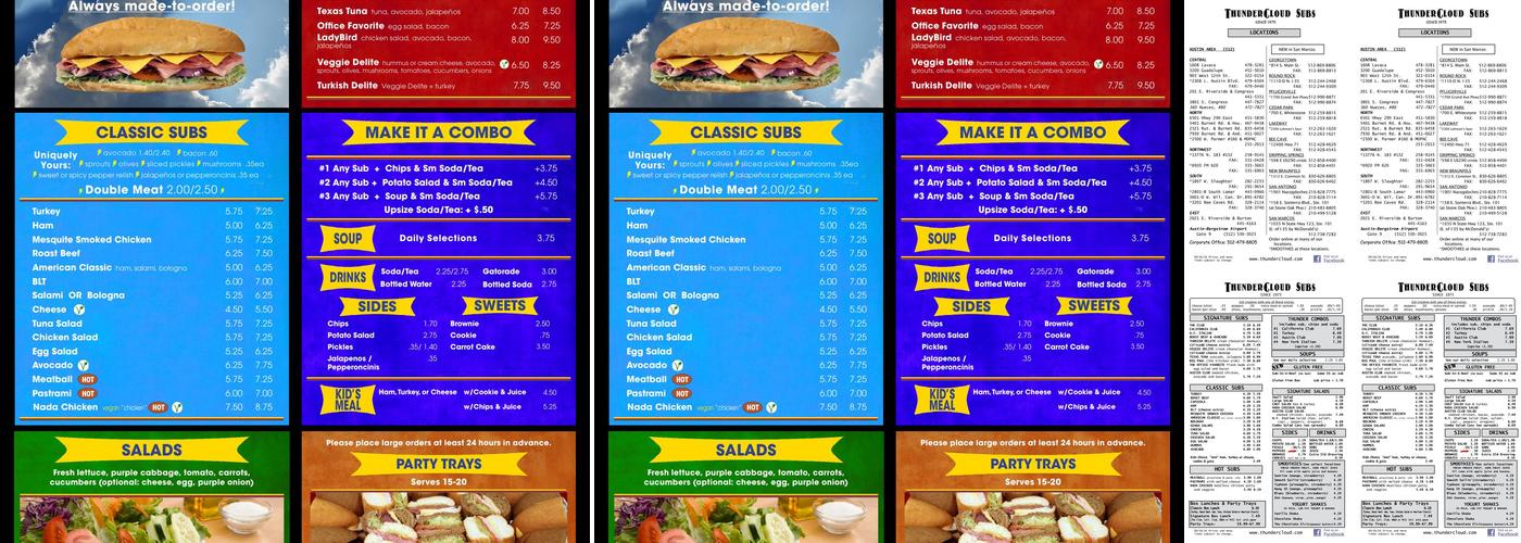 ThunderCloud Subs Menu