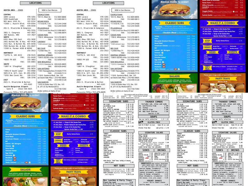 ThunderCloud Subs Menu