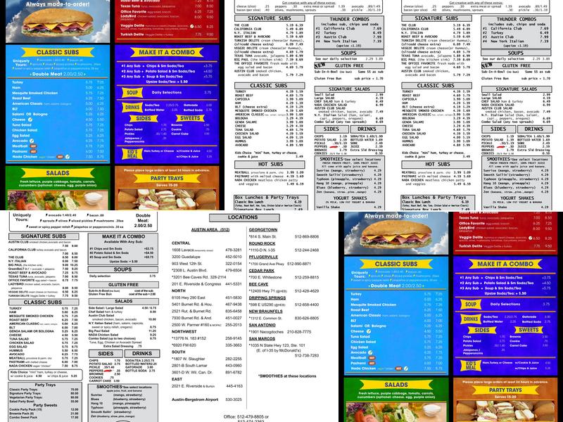 ThunderCloud Subs Menu