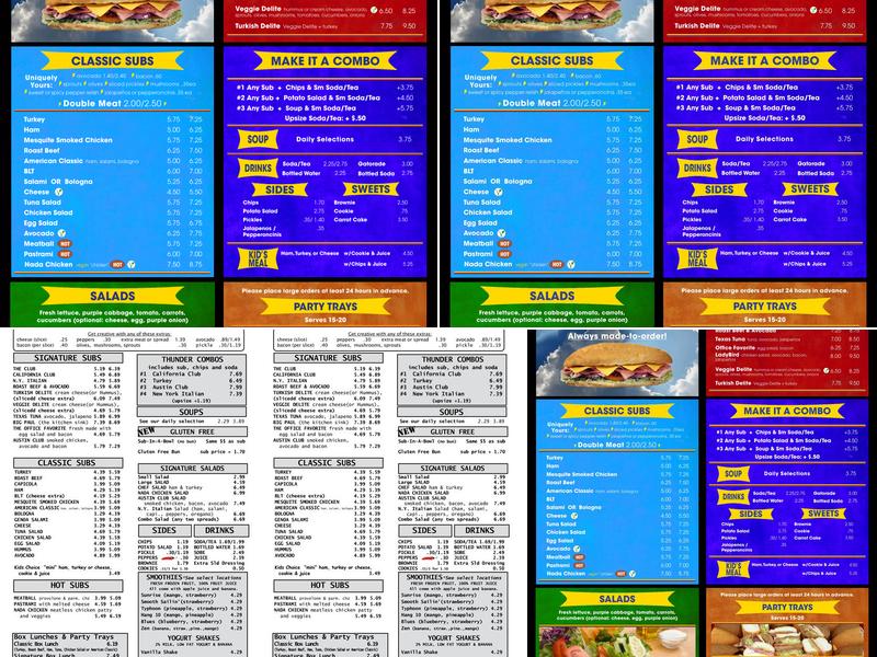 ThunderCloud Subs Menu