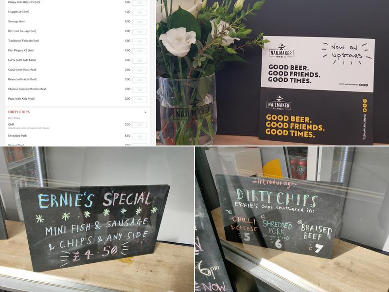 Ernie's Fish & Chips -- Takeaway & Restaurant Menu