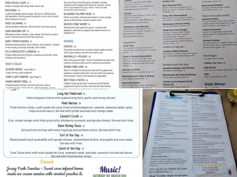 Bait Box Restaurant Menu