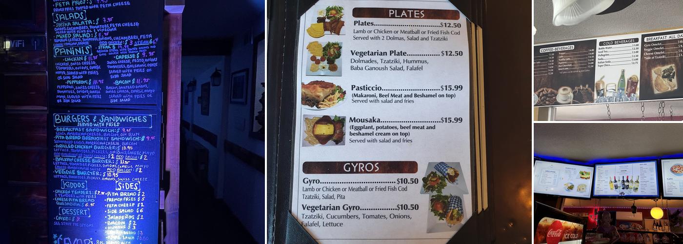 Santorini Cafe Menu