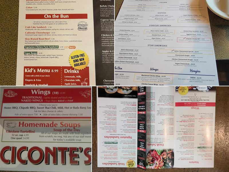 Ciconte's Italia Pizzeria Menu