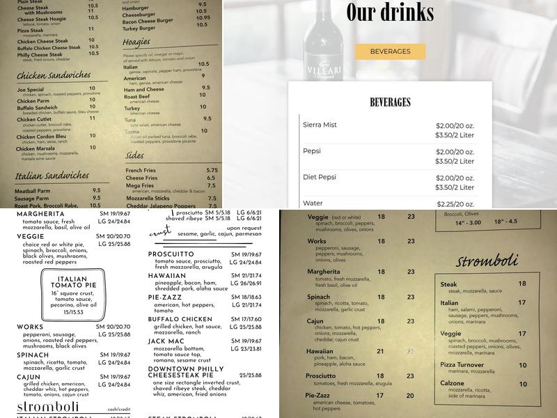 Gia Nina's Pizza Menu