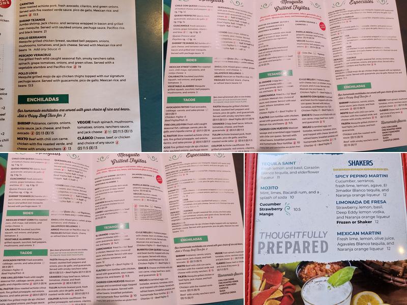 Serranos Cocina Y Cantina Menu