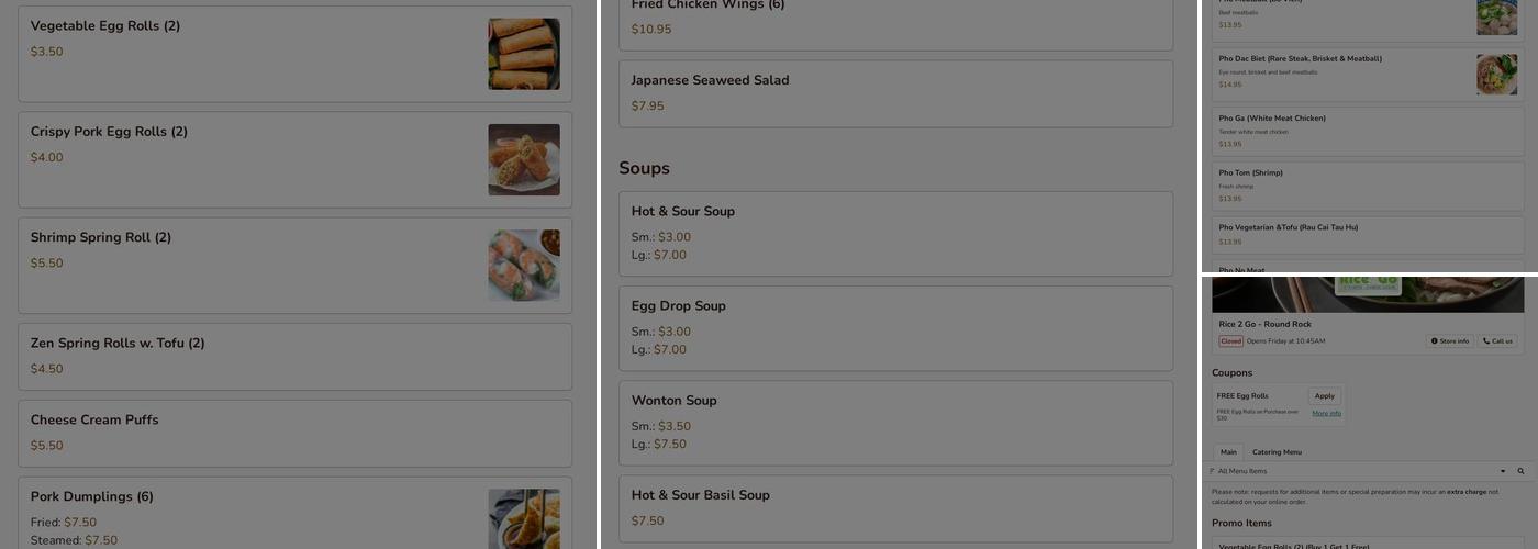 Rice2Go Menu