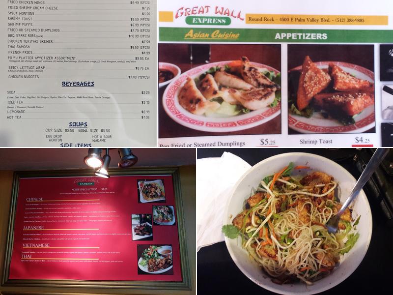 Great Wall Express Menu