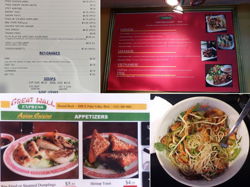 Great Wall Express Menu