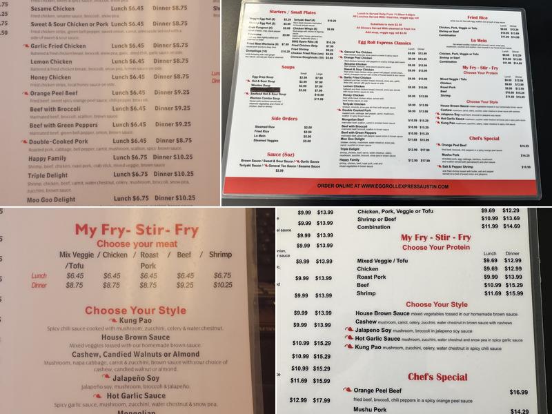 Egg Roll Express Menu