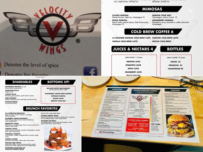 Velocity Wings - South Riding Menu