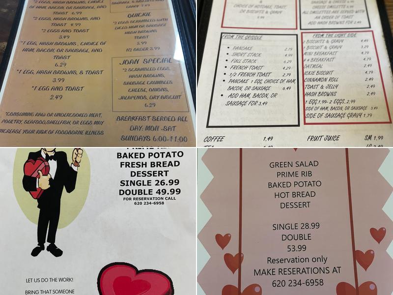 Joan's Menu