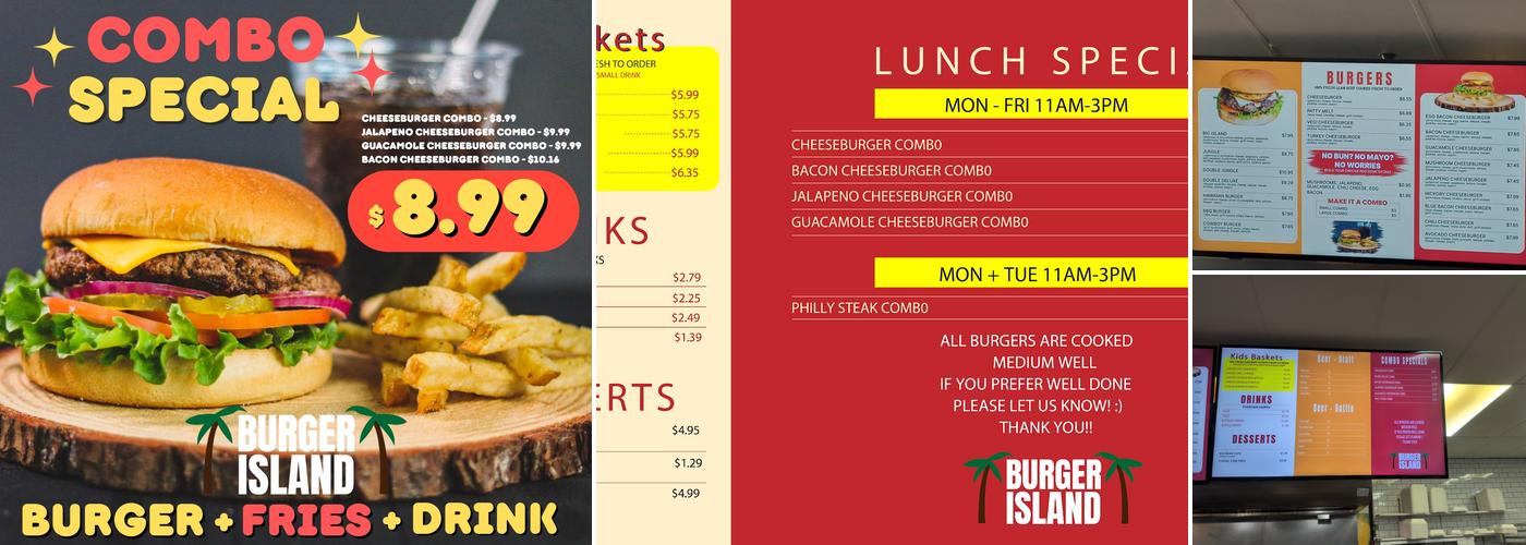 Burger Island Richardson Menu