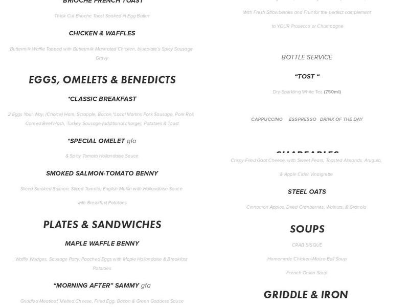 blueplate Menu