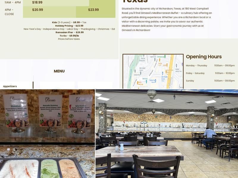 Dimassi's Mediterranean Buffet Menu
