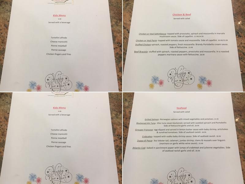 Chianti Italian Restaurant Menu