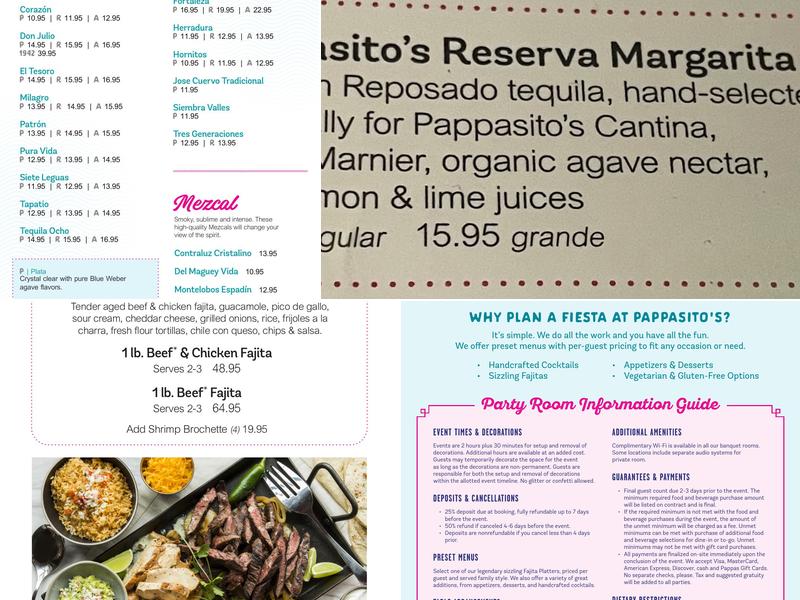 Pappasito's Cantina Menu