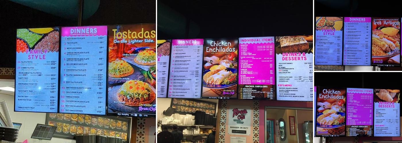 Rosa's Café & Tortilla Factory Menu