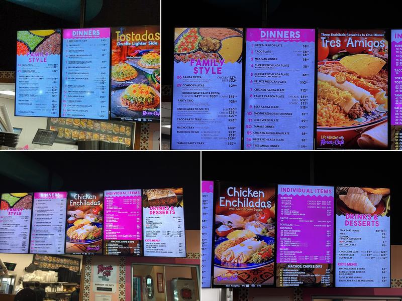 Rosa's Café & Tortilla Factory Menu