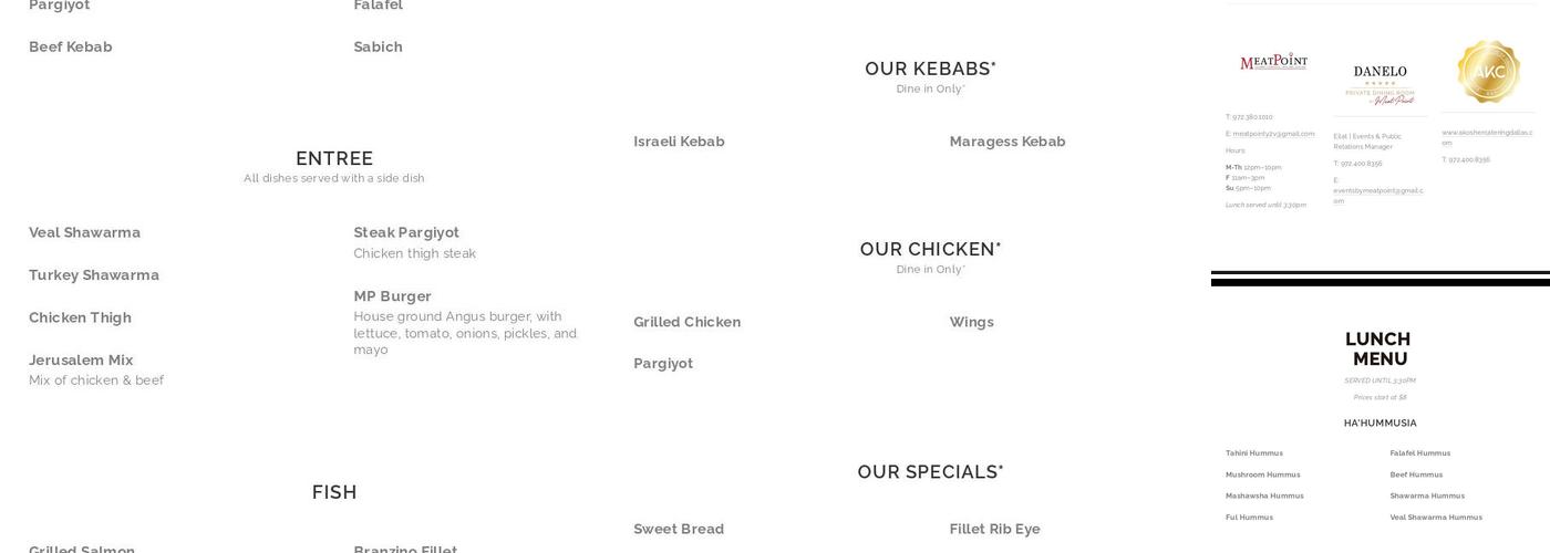 Meat Point Menu