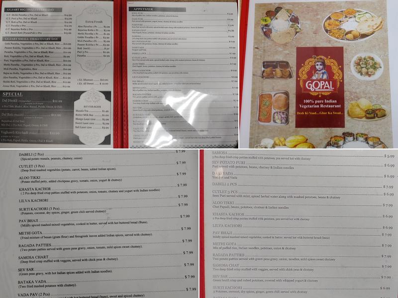 Newgopal vegetarian restaurant Menu