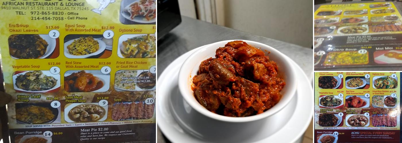 Shuri African Restaurant Menu