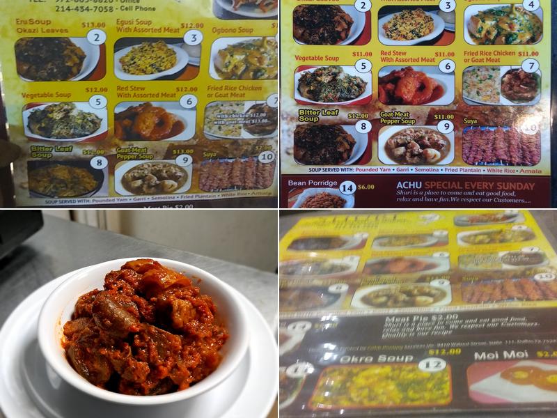 Shuri African Restaurant Menu