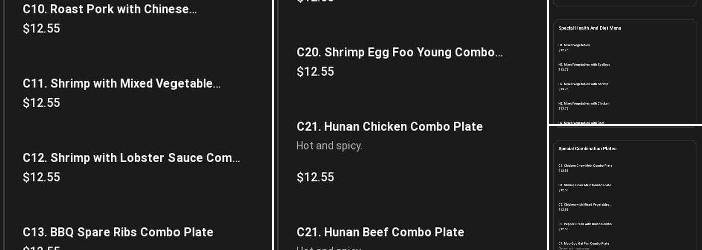 King's Garden Express Menu