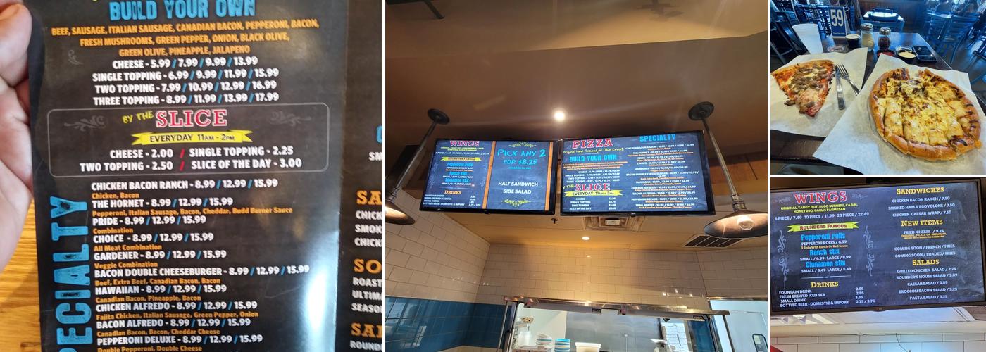 Rounder's Pizza Menu