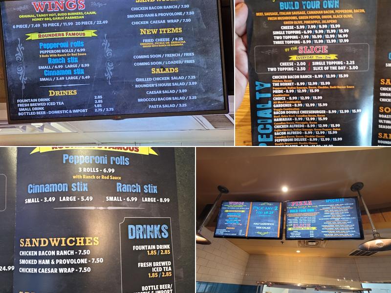 Rounder's Pizza Menu