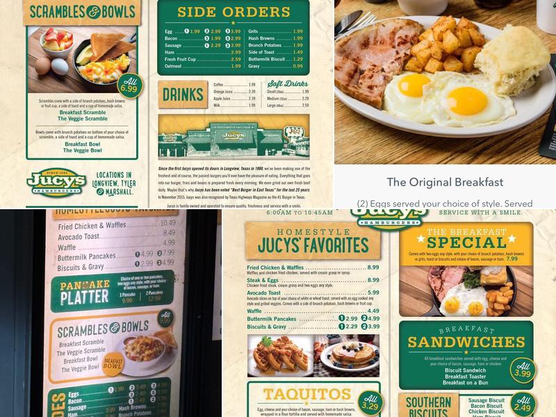 Jucys Hamburgers Menu