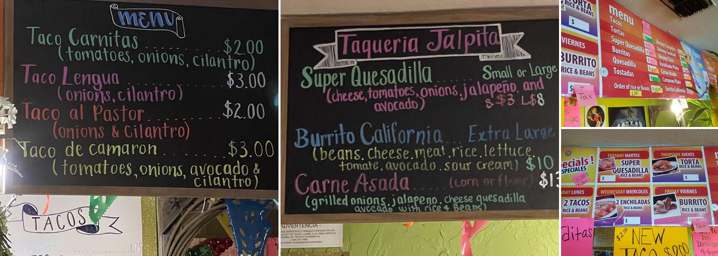 Jalpita Menu
