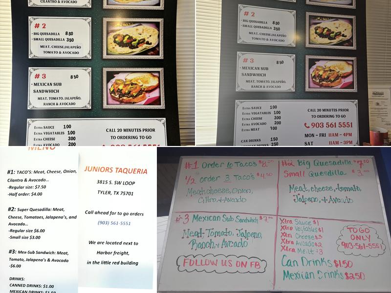 Taqueria Juniors Menu