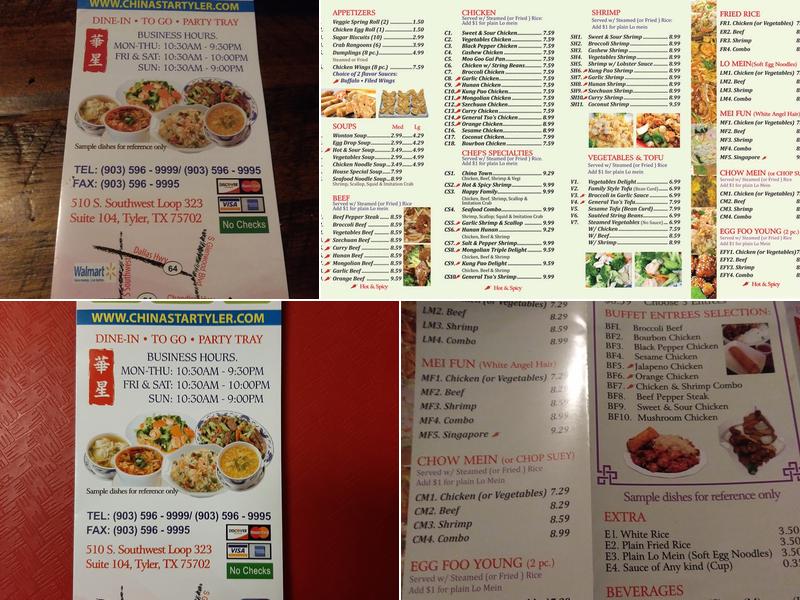 Chinastar Express & Grill Menu