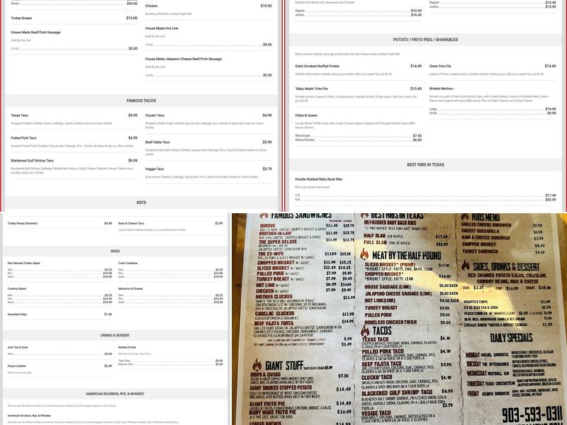 Stanley's Famous Pit Barbecue Menu