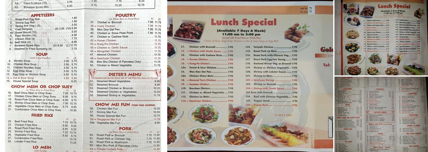 Golden Dragon Menu