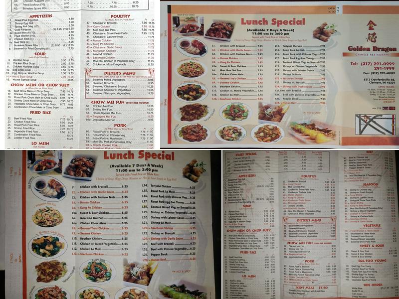 Golden Dragon Menu