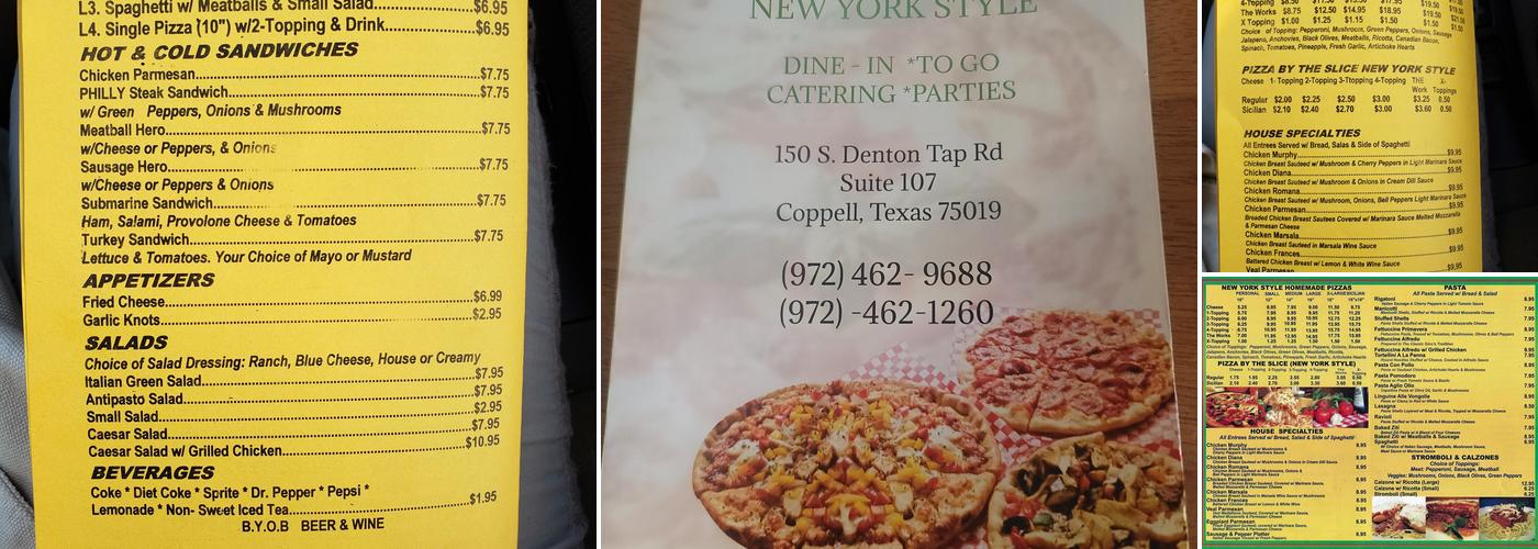 Gino's Pizza Menu