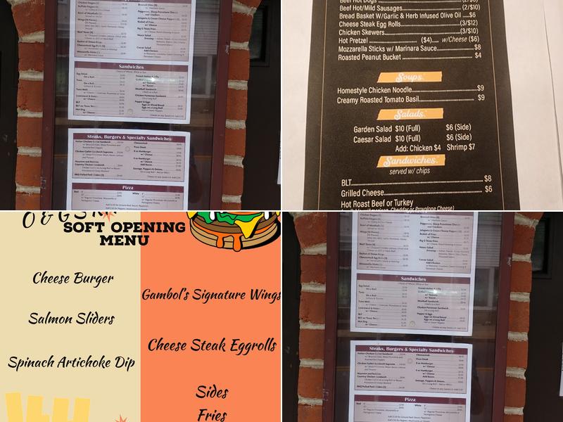 Gambol's Cafe Menu