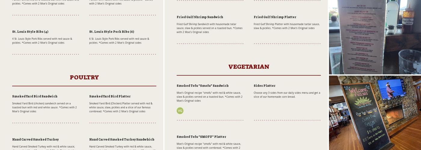 Moe's Original BBQ Menu